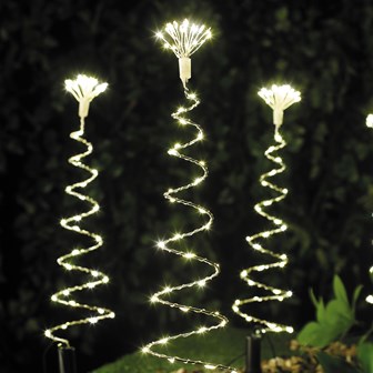 4PC 50CM 200LED Spiral Tree Stake Lights -W.White