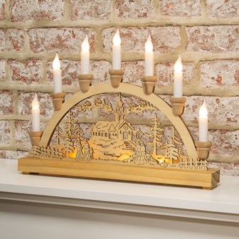 LED Wooden Candle Bridge