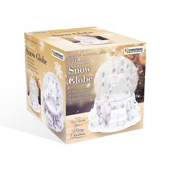 Snowglobe Silver & White Towns Musical