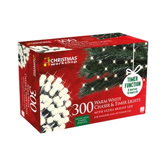 300 LED Chaser & Timer Lights - Warm White