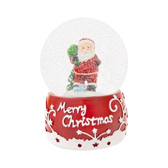 Red & White Musical Santa Snowglobe