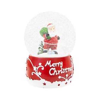 Red & White Musical Santa Snowglobe