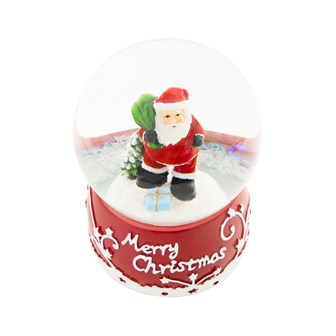 Red & White Musical Santa Snowglobe