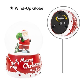 Red & White Musical Santa Snowglobe
