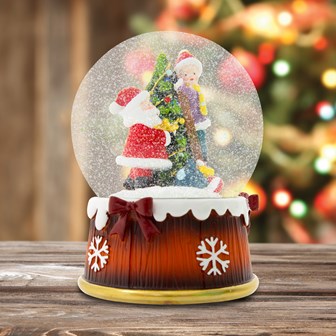Musical Santa Scene Snowglobe