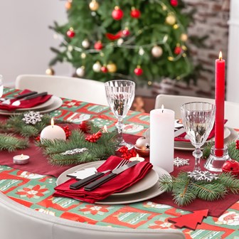 52"x 70" Festive Design Table Cloth - 3 Assorted