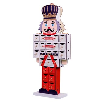 White & Red Wooden Nutcracker Advent Calendar