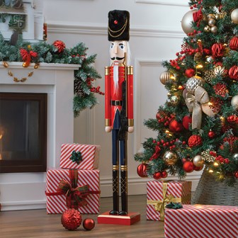 106cm Wooden Nutcracker Red