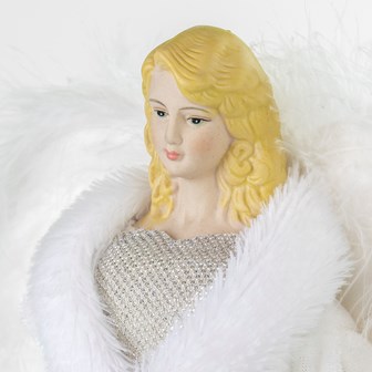 12" White Tree Top Angel