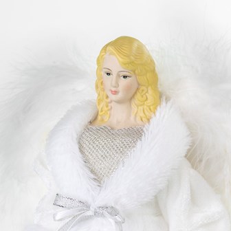 12" White Tree Top Angel