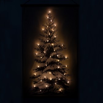 Pre-Lit Wall Hanging Christmas Tree Tapestry