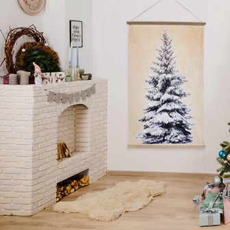 Pre-Lit Wall Hanging Christmas Tree Tapestry