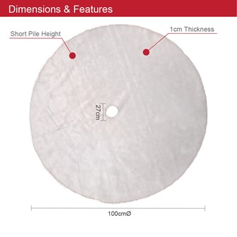 White Short Smooth Faux Fur Tree Skirt