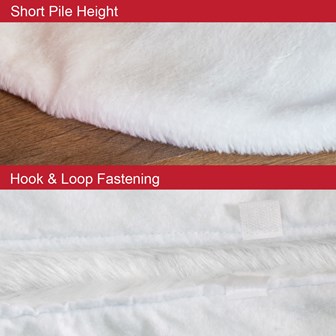 White Short Smooth Faux Fur Tree Skirt