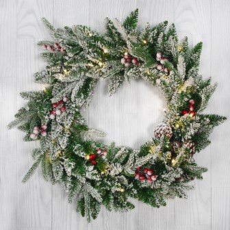 Premium Collection Pre-Lit Wreath