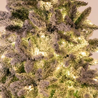 6ft Flocked Pre-Lit Pine Christmas Tree