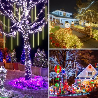 10PC 540LED Meteor Shower Light -Warm White