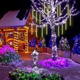 10PC 540LED Meteor Shower Light -Warm White