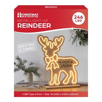 Neon light reindeer table decoration