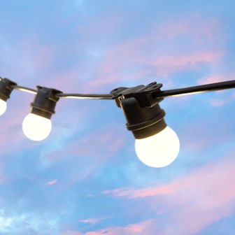 6M E27 Bulb Festoon Lights -20 Sockets -Warm White