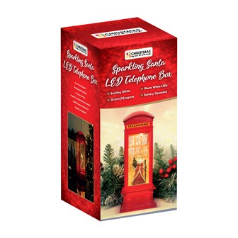 Santa Sparkling LED Telephone Box-Battery Operated