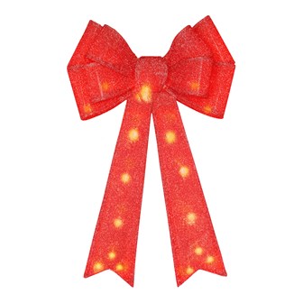 50cm Red Bow with 25 Warm White LEDs