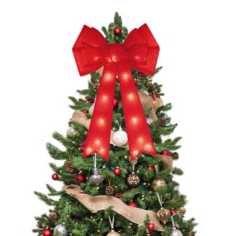 50cm Red Bow with 25 Warm White LEDs