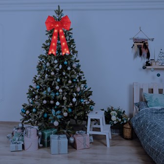 50cm Red Bow with 25 Warm White LEDs