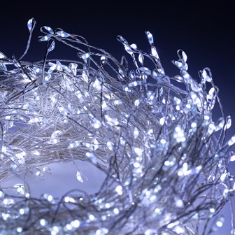 3M 480 Micro LED Silver Cluster String Light-White