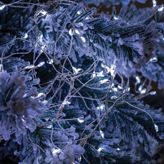 8M Micro LED Silver Cluster String Lights -White