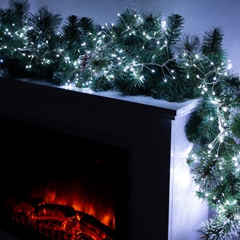 8M Micro LED Silver Cluster String Lights -White