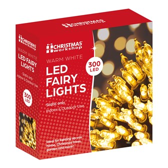 300 Shadeless Warm White LED Fairy Lights