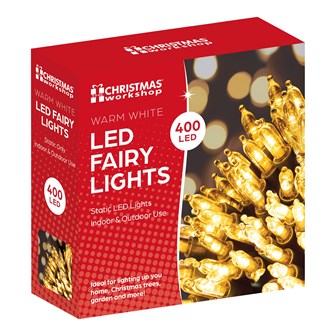 400 Shadeless Warm White LED Fairy Lights