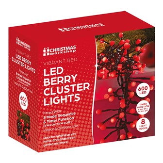 600 Berry Cluster Lights - Red