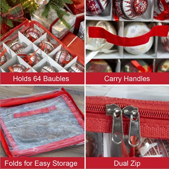 Christmas Bauble Storage Box Holds 64 Baubles