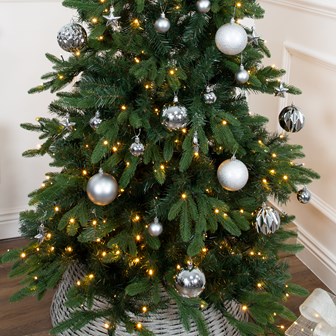 50PK Shatterproof Baubles - Silver