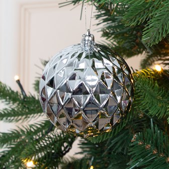 50PK Shatterproof Baubles - Silver
