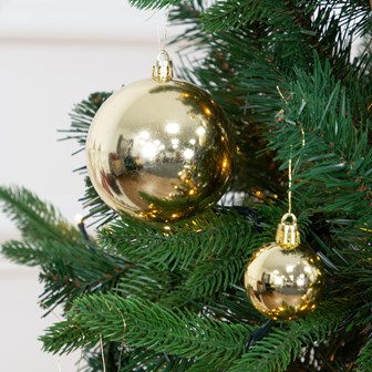 50PK Shatterproof Baubles -Champagne