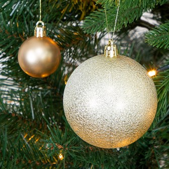 50PK Shatterproof Baubles -Champagne