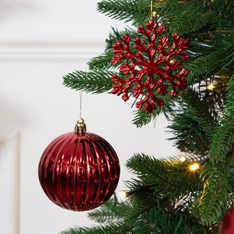 50PK Shatterproof Baubles -Red