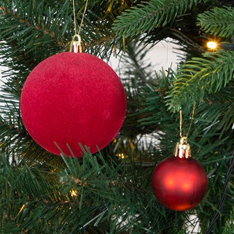 50PK Shatterproof Baubles -Red