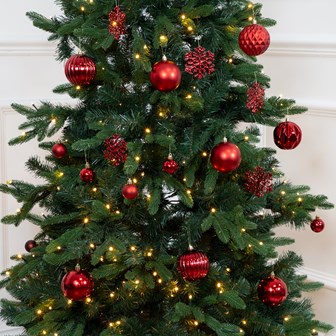 50PK Shatterproof Baubles -Red