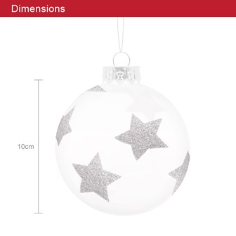 12PK Shatterproof Large Baubles Silver