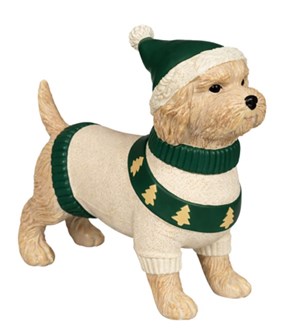 Dog in Christmas Jumper Ornament 30cm - Teddy dog