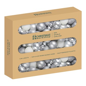 White & Silver Bauble Garland