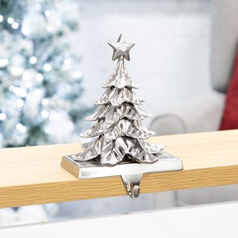 Christmas Tree Stocking Hanging Hook - Silver