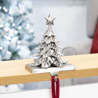 Christmas Tree Stocking Hanging Hook - Silver
