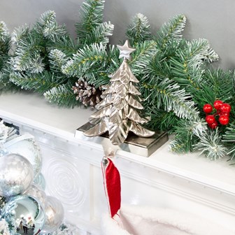 Christmas Tree Stocking Hanging Hook - Silver