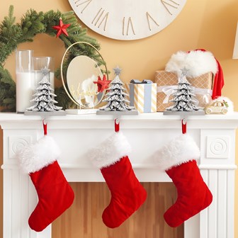 Christmas Tree Stocking Hanging Hook - Silver