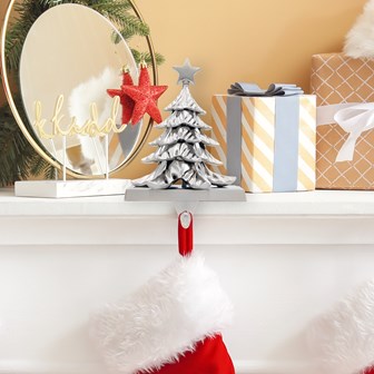 Christmas Tree Stocking Hanging Hook - Silver